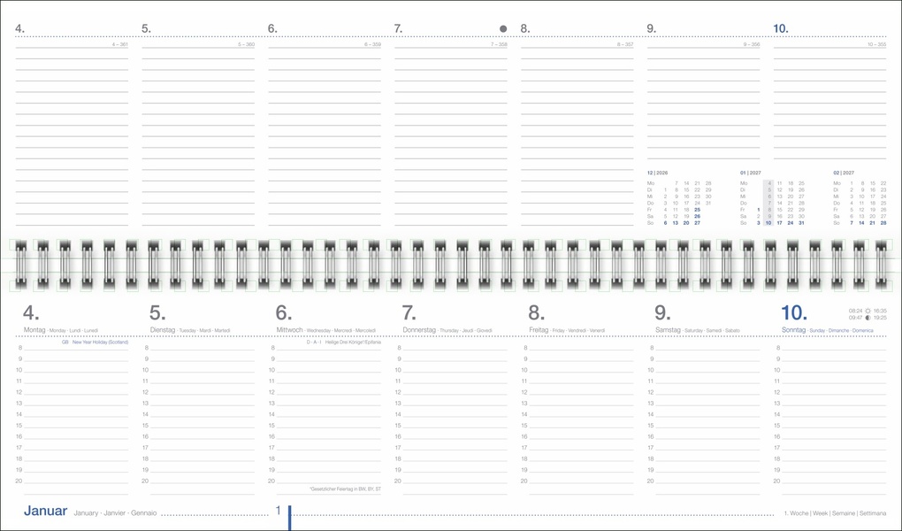 Weitere Ansicht: Wochenquerplaner, blau 2027