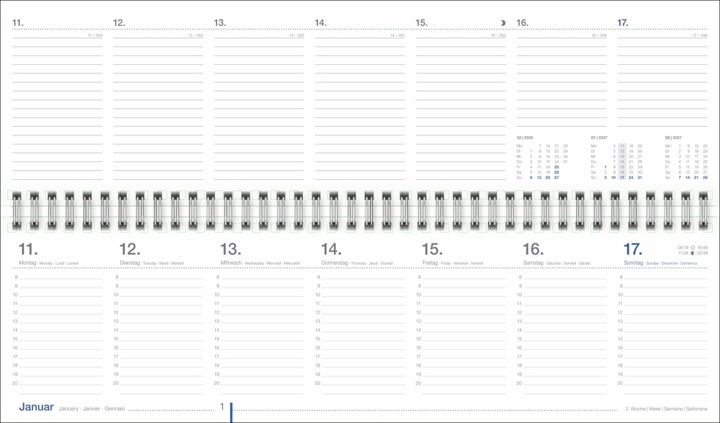 Weitere Ansicht: Wochenquerplaner, blau 2027