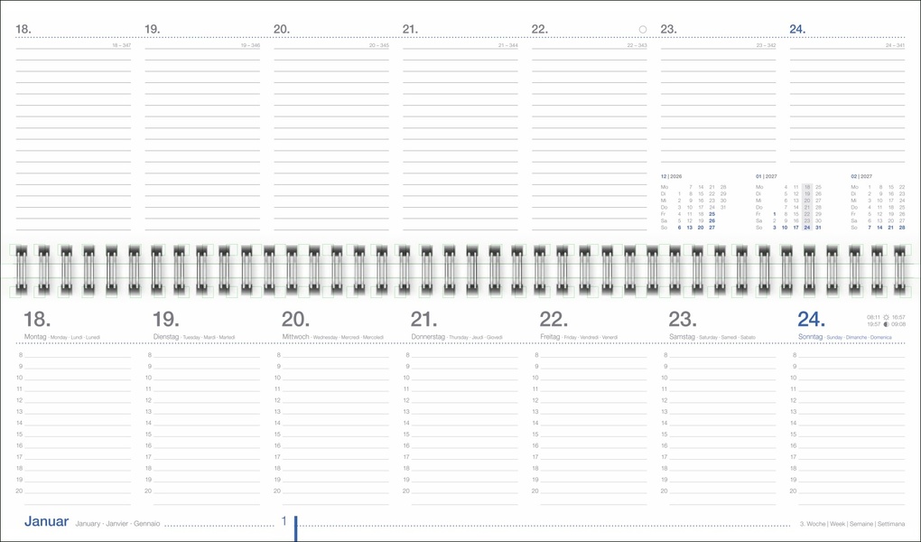 Weitere Ansicht: Wochenquerplaner, blau 2027