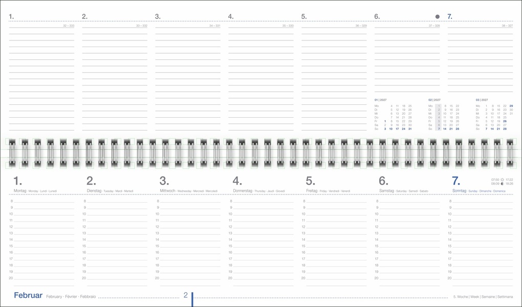 Weitere Ansicht: Wochenquerplaner, blau 2027