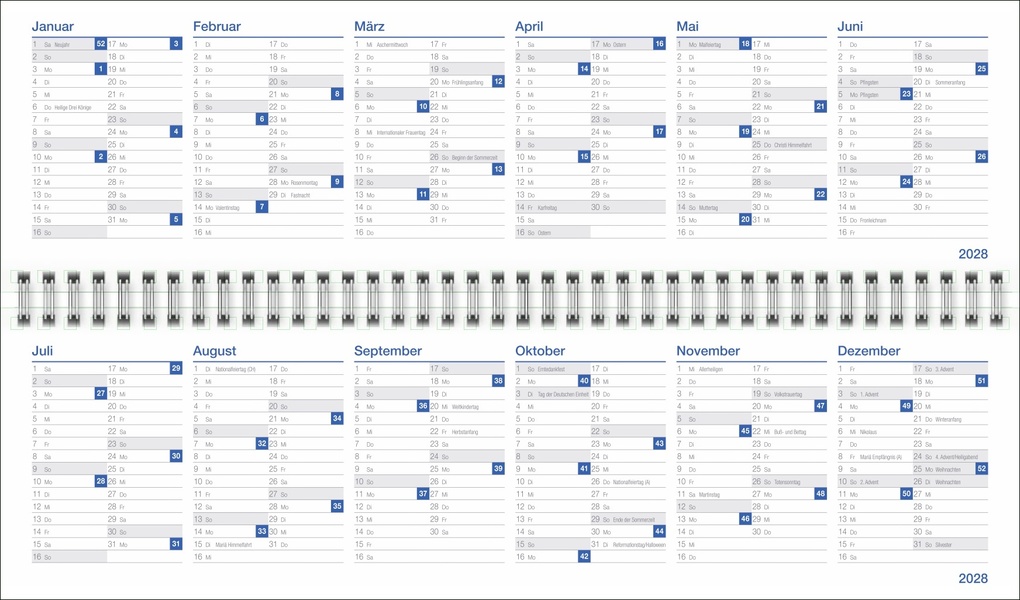 Weitere Ansicht: Wochenquerplaner, blau 2027