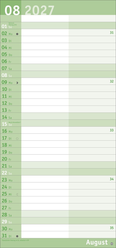 Weitere Ansicht: Basic Planer für mich 2027