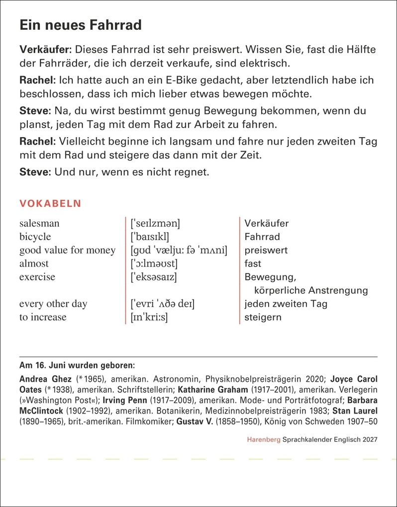 Weitere Ansicht: Englisch Sprachkalender 2027 - Englisch lernen leicht gemacht - Tagesabreißkalender | Beate Gorman, Stephen Gorman