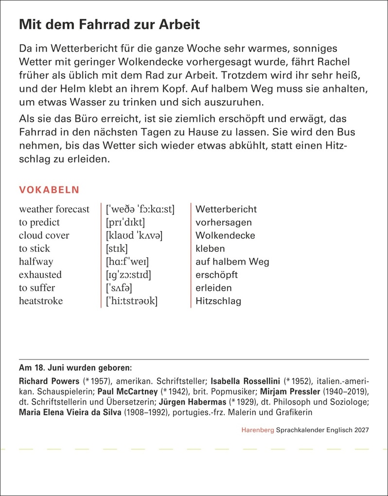 Weitere Ansicht: Englisch Sprachkalender 2027 - Englisch lernen leicht gemacht - Tagesabreißkalender | Beate Gorman, Stephen Gorman
