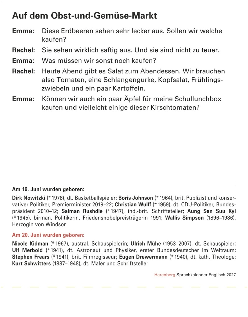 Weitere Ansicht: Englisch Sprachkalender 2027 - Englisch lernen leicht gemacht - Tagesabreißkalender | Beate Gorman, Stephen Gorman