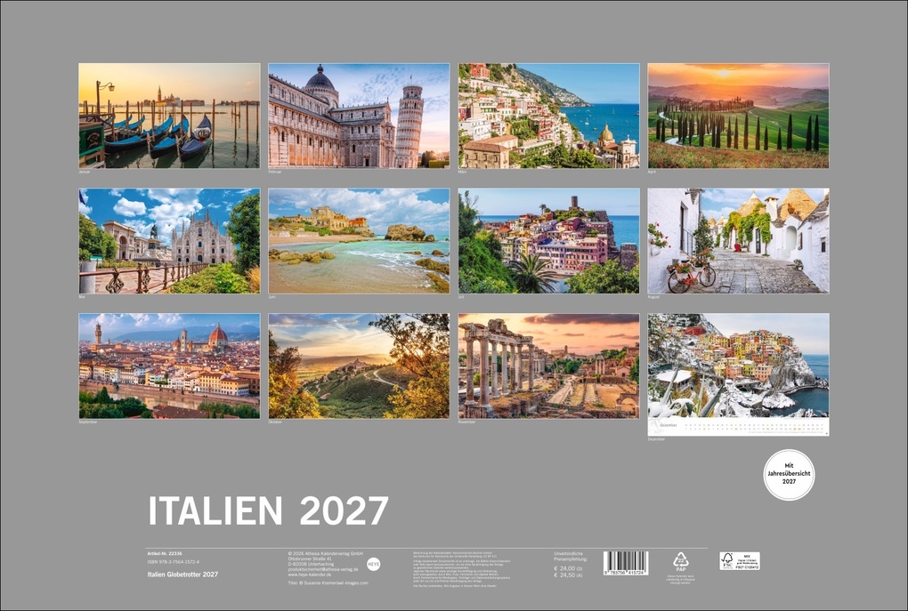 Weitere Ansicht: Italien Globetrotter Kalender 2027 - Von sonnigen Küsten und südlichem Flair