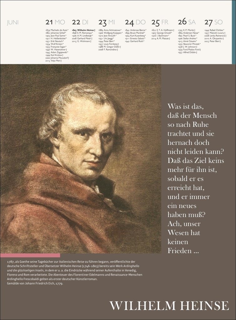 Weitere Ansicht: Der Literatur Kalender Wochenkalender 2027