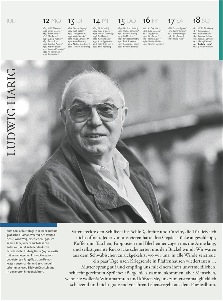 Weitere Ansicht: Der Literatur Kalender Wochenkalender 2027