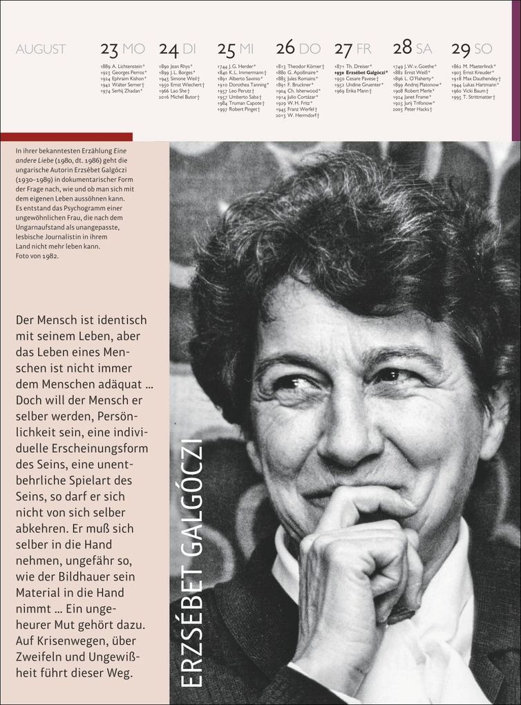 Weitere Ansicht: Der Literatur Kalender Wochenkalender 2027