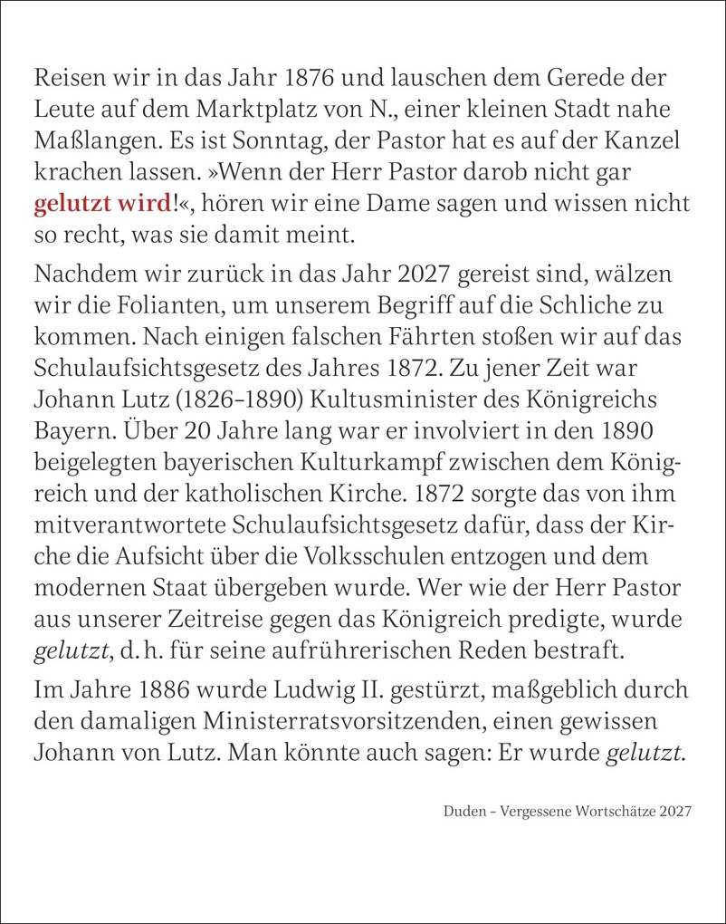 Weitere Ansicht: Duden Vergessene Wortschätze Tagesabreißkalender 2027 | Maik Goth