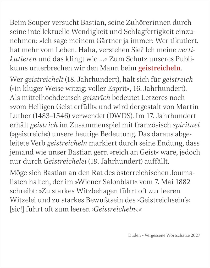 Weitere Ansicht: Duden Vergessene Wortschätze Tagesabreißkalender 2027 | Maik Goth