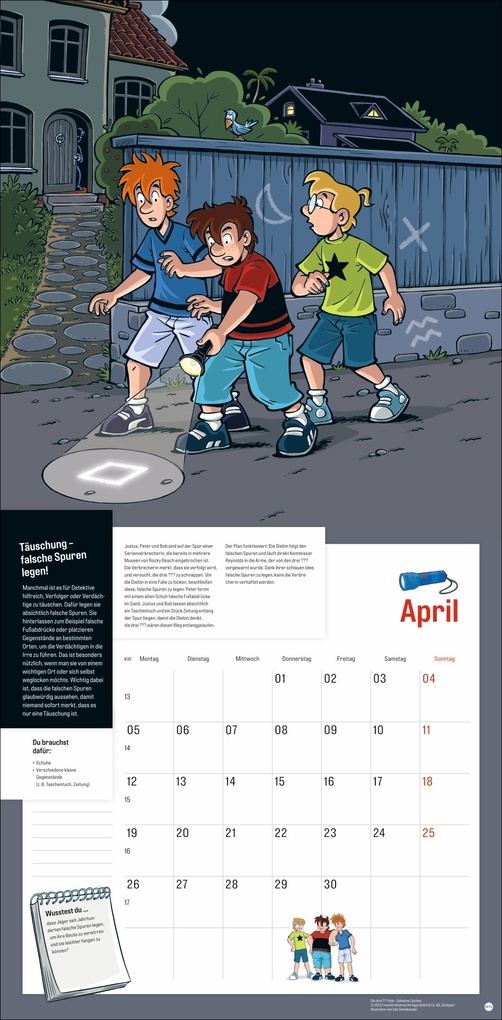 Weitere Ansicht: Die drei ??? Kids Broschurkalender 2027