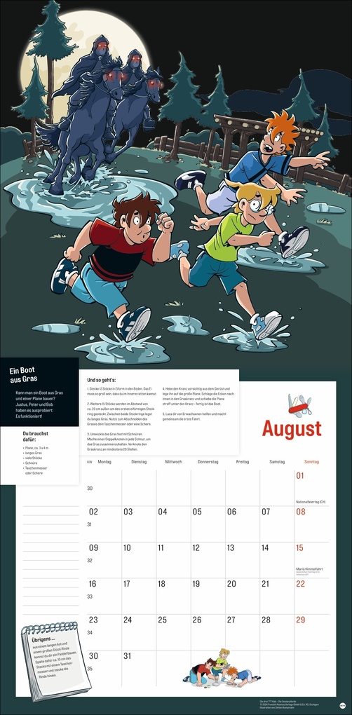 Weitere Ansicht: Die drei ??? Kids Broschurkalender 2027