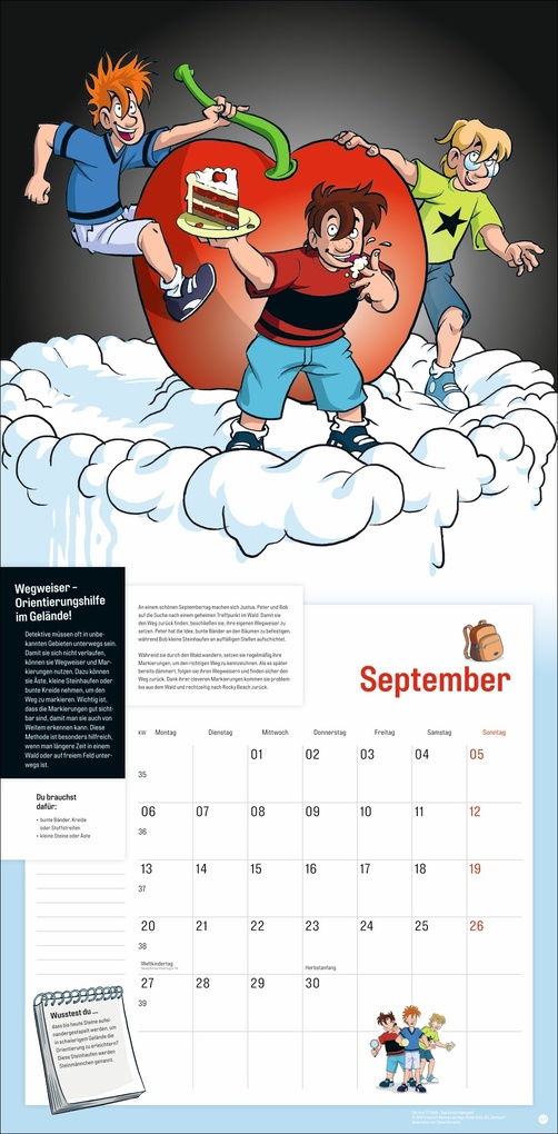 Weitere Ansicht: Die drei ??? Kids Broschurkalender 2027