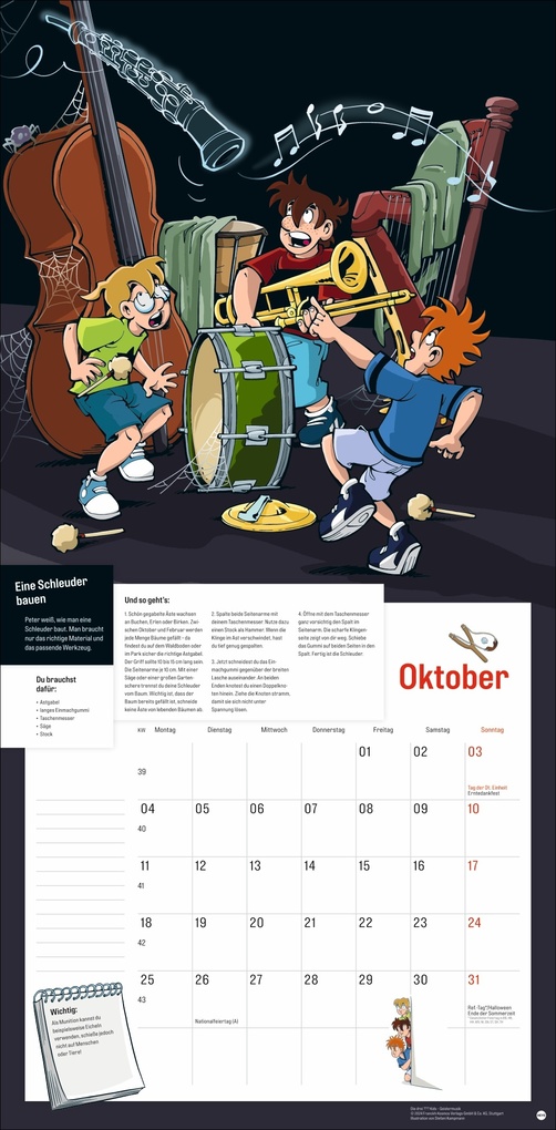 Weitere Ansicht: Die drei ??? Kids Broschurkalender 2027