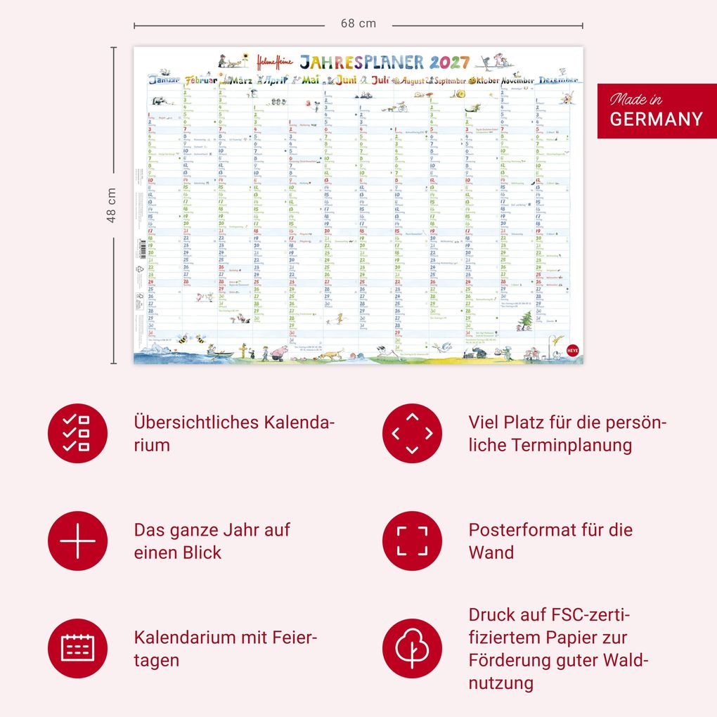 Weitere Ansicht: Helme Heine: Posterplaner 2027 | Helme Heine