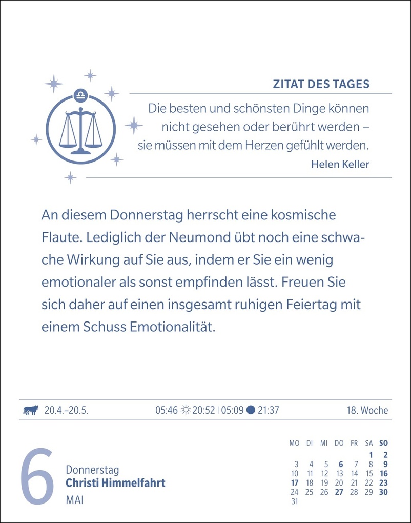 Weitere Ansicht: Waage Sternzeichenkalender 2027 - Tagesabreißkalender - Ihr Horoskop für jeden Tag | Robert Satorius