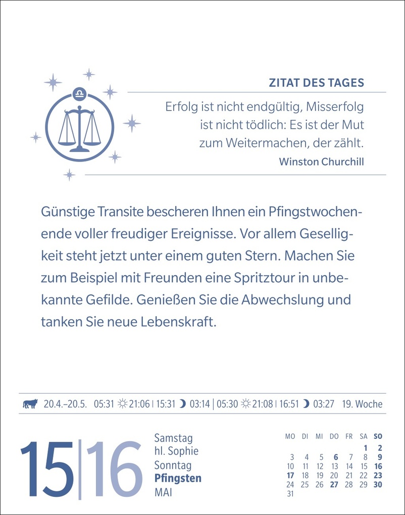Weitere Ansicht: Waage Sternzeichenkalender 2027 - Tagesabreißkalender - Ihr Horoskop für jeden Tag | Robert Satorius