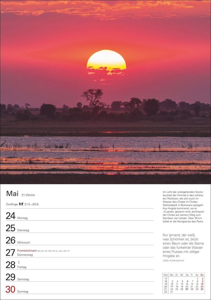 Weitere Ansicht: Naturschätze Afrikas Wochenplaner 2027 - Eine Reise in 53 Bildern | Ulrike Issel