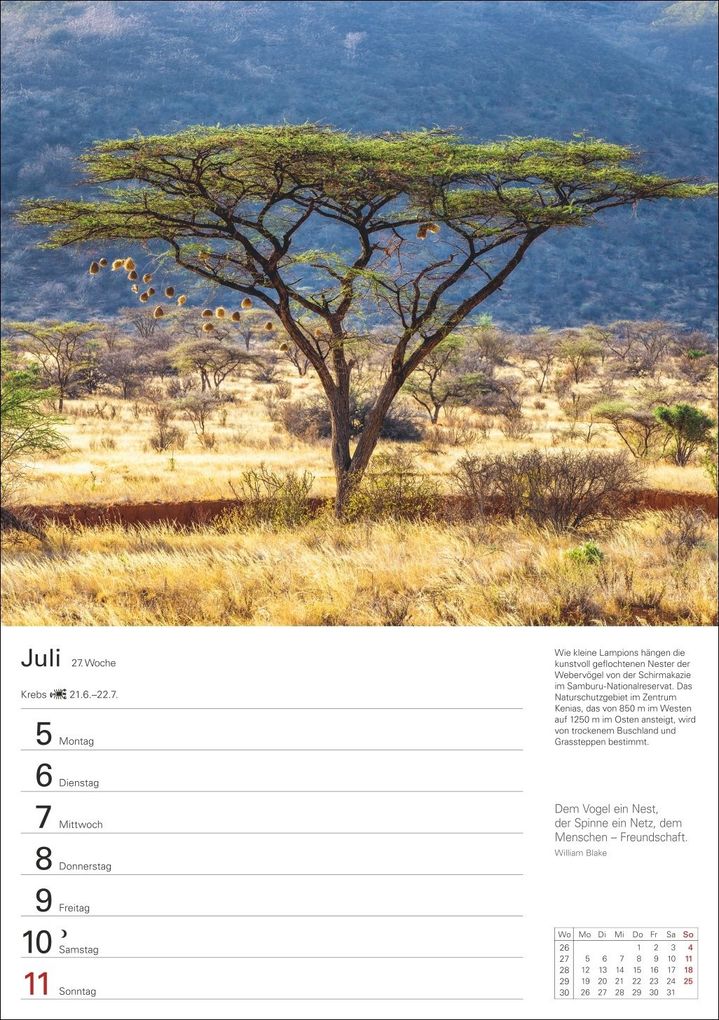 Weitere Ansicht: Naturschätze Afrikas Wochenplaner 2027 - Eine Reise in 53 Bildern | Ulrike Issel