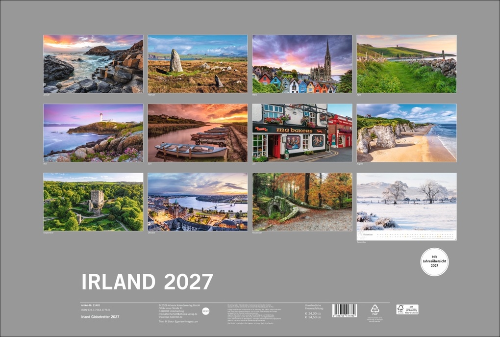 Weitere Ansicht: Irland Globetrotter Kalender 2027 - Von rauen Küsten und grünen Hügeln