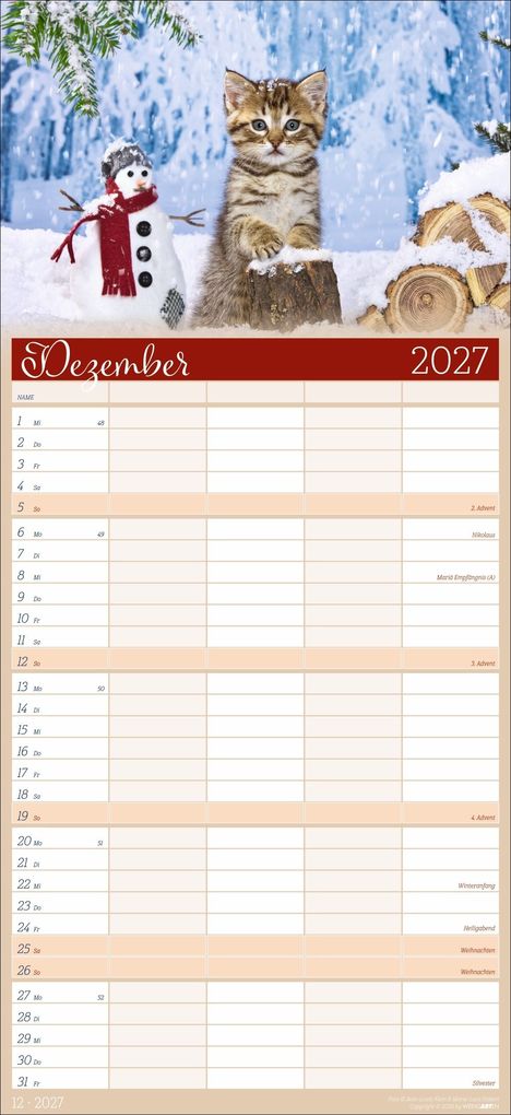 Weitere Ansicht: Cool Cats Familienplaner 2027