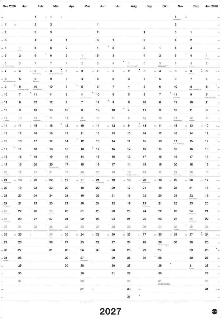 Weitere Ansicht: Black&White Mega-Posterplaner 2027