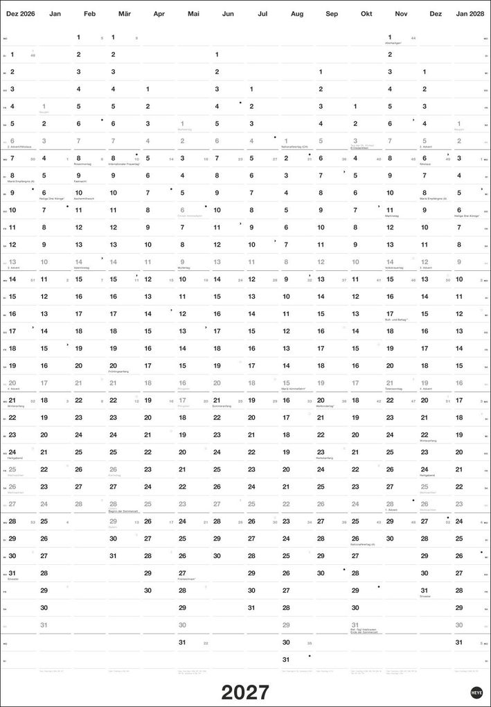 Weitere Ansicht: Black&White Mega-Posterplaner 2027