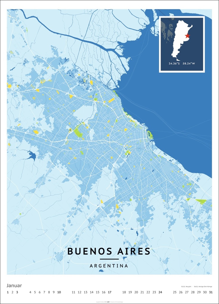 Weitere Ansicht: Map Art Kalender 2027 | Christian Müringer