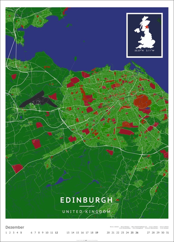 Weitere Ansicht: Map Art Kalender 2027 | Christian Müringer