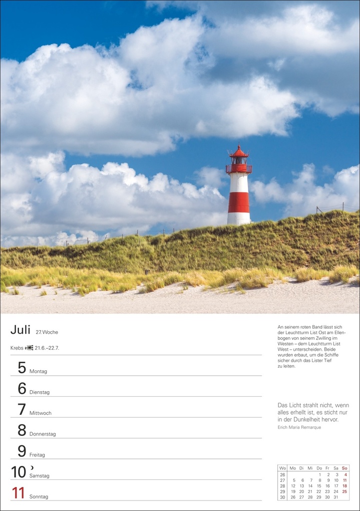 Weitere Ansicht: Sylt Wochenplaner 2027 - Eine Reise in 53 Bildern | Ulrike Issel