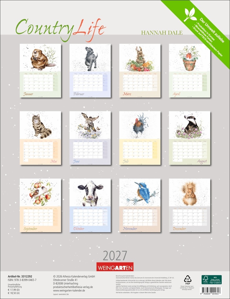 Weitere Ansicht: Country Life Kalender 2027 | Hannah Dale