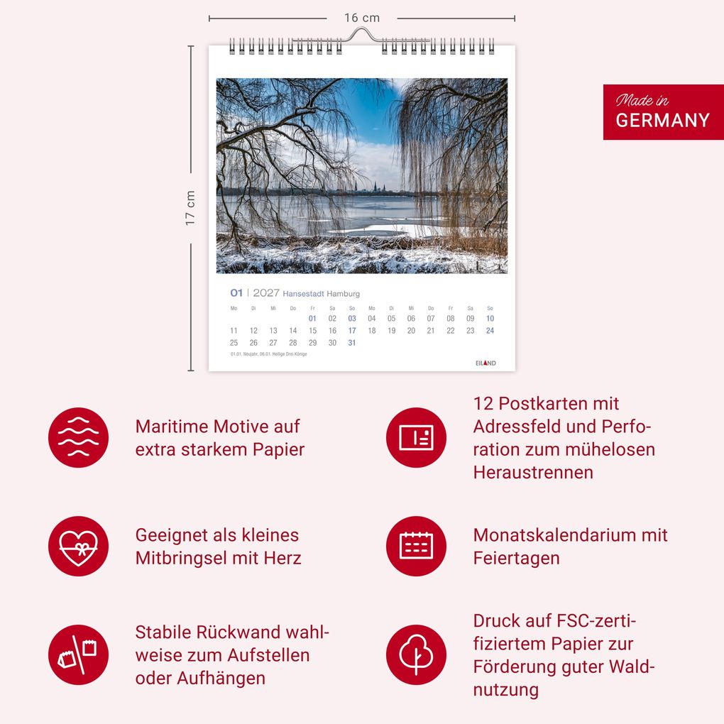 Weitere Ansicht: Hansestadt Hamburg Postkartenkalender 2027