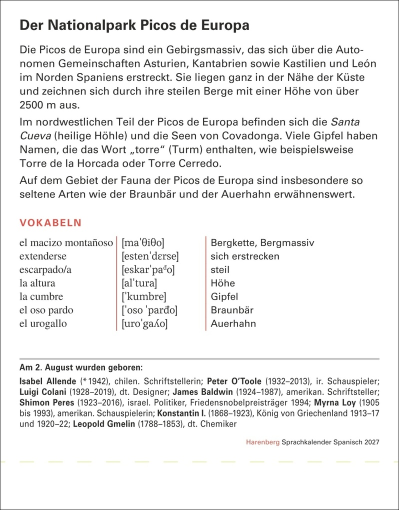 Weitere Ansicht: Spanisch Sprachkalender 2027 - Spanisch lernen leicht gemacht - Tagesabreißkalender | Sylvia Rivero Crespo
