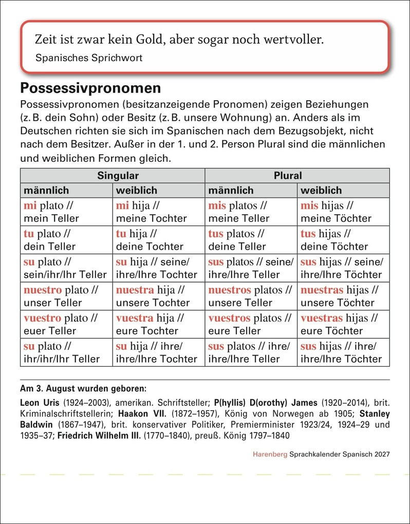 Weitere Ansicht: Spanisch Sprachkalender 2027 - Spanisch lernen leicht gemacht - Tagesabreißkalender | Sylvia Rivero Crespo