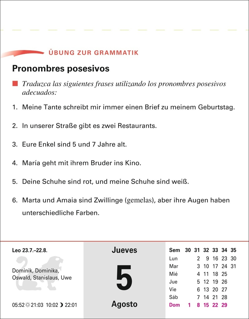 Weitere Ansicht: Spanisch Sprachkalender 2027 - Spanisch lernen leicht gemacht - Tagesabreißkalender | Sylvia Rivero Crespo