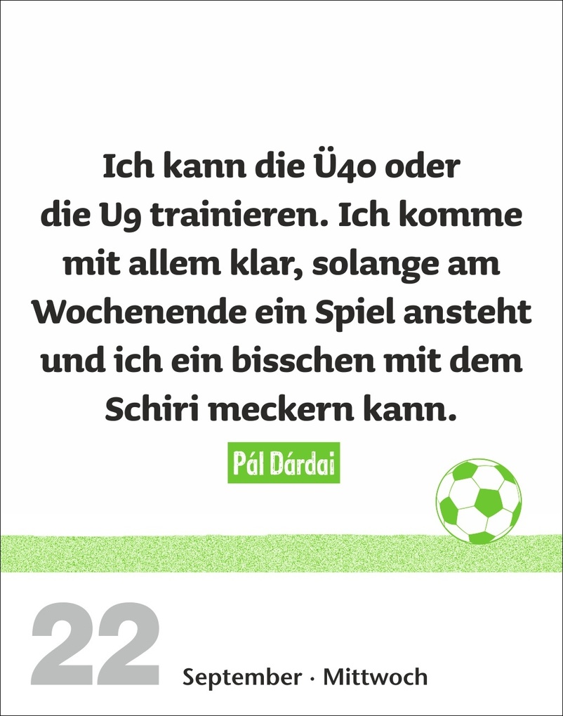 Weitere Ansicht: Lattenknaller Tagesabreißkalender 2027 - Die witzigsten Fußballersprüche | Marco Heibel, Anders Ulrike