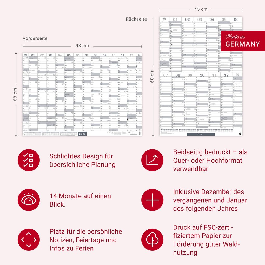 Weitere Ansicht: Mega-Posterplaner, silber 2027