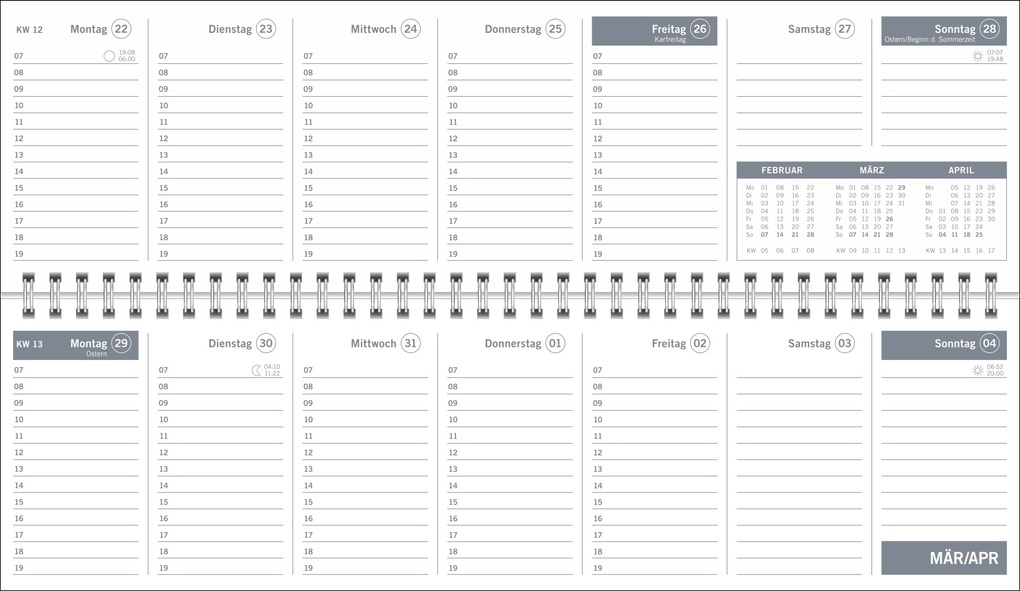 Weitere Ansicht: times&more Grün Wochenquerplaner 2027