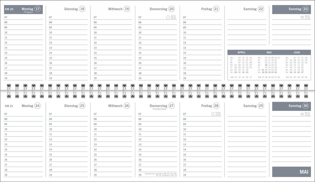 Weitere Ansicht: times&more Grün Wochenquerplaner 2027