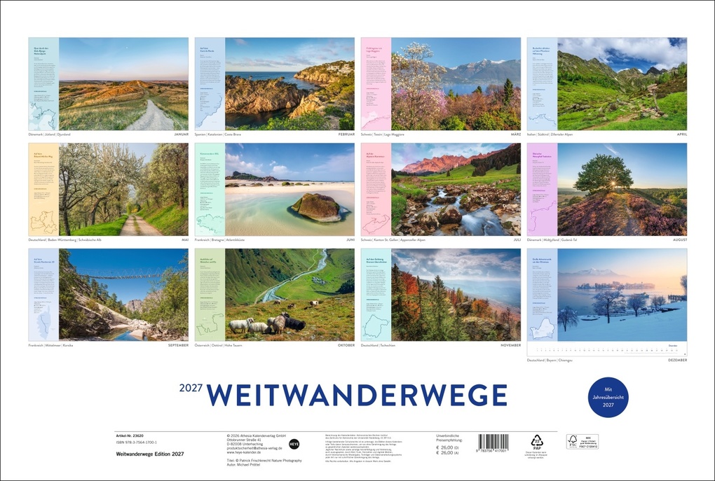 Weitere Ansicht: Weitwanderwege Edition Kalender 2027