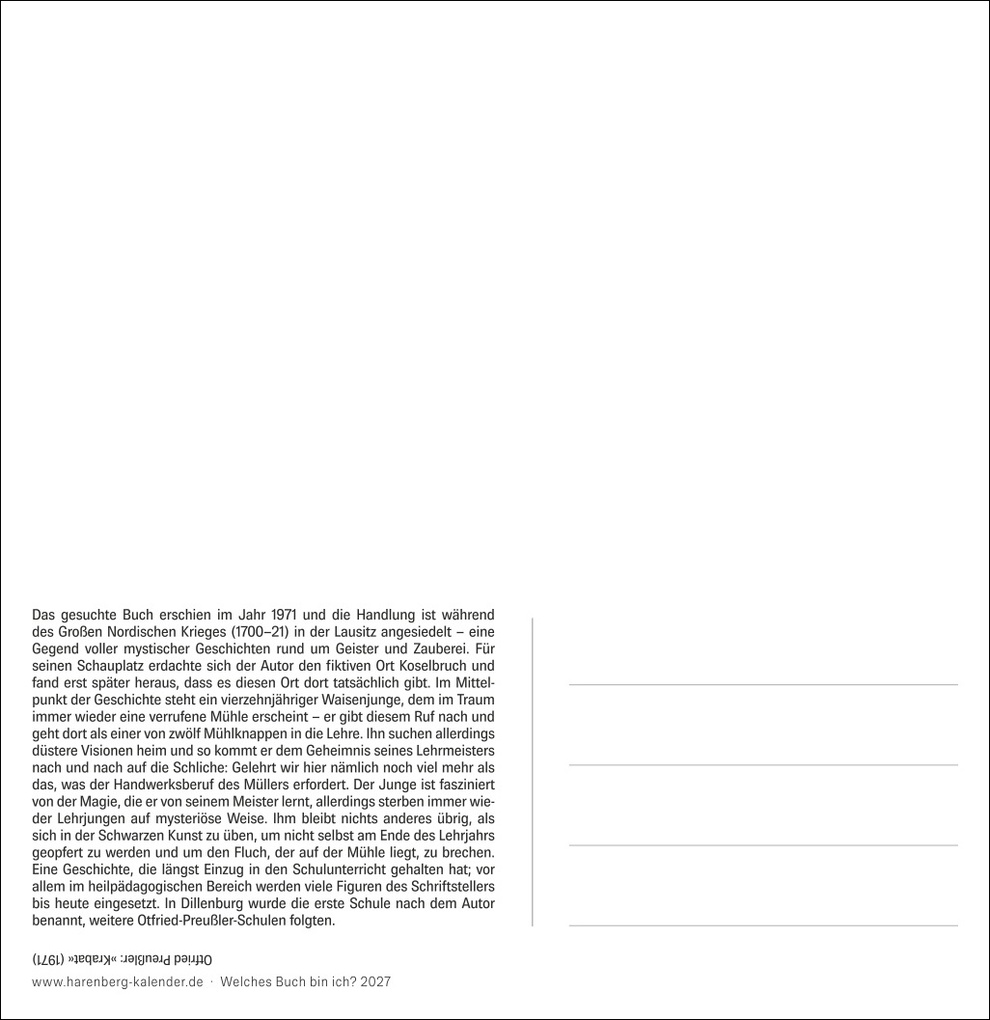 Weitere Ansicht: Welches Buch bin ich? Premium-Postkartenkalender 2027 - Literarischer Rätselkalender | Stefan Heine