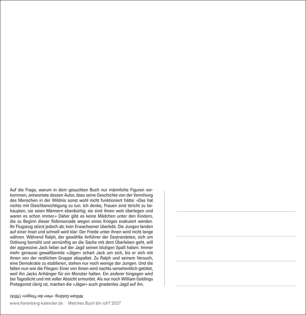 Weitere Ansicht: Welches Buch bin ich? Premium-Postkartenkalender 2027 - Literarischer Rätselkalender | Stefan Heine