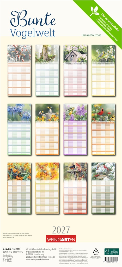 Weitere Ansicht: Bunte Vogelwelt Familienplaner 2027 | Susan Bourdet