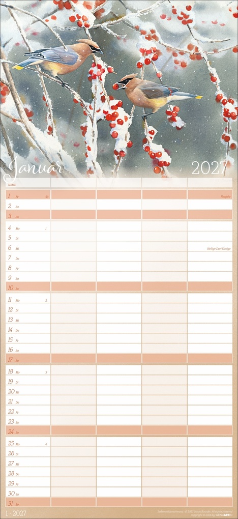Weitere Ansicht: Bunte Vogelwelt Familienplaner 2027 | Susan Bourdet