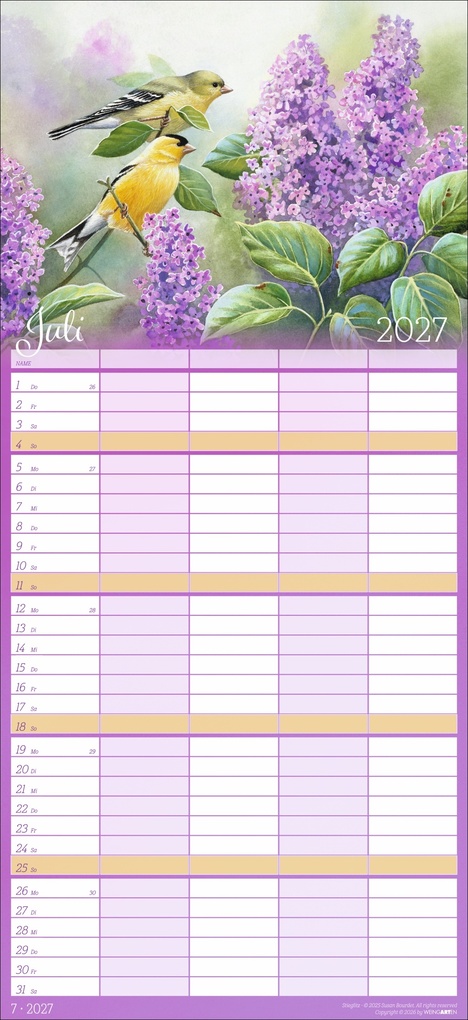 Weitere Ansicht: Bunte Vogelwelt Familienplaner 2027 | Susan Bourdet