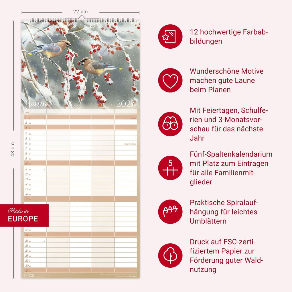 Weitere Ansicht: Bunte Vogelwelt Familienplaner 2027 | Susan Bourdet