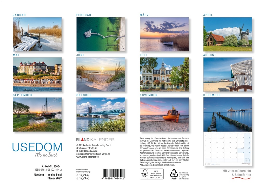 Weitere Ansicht: Usedom ...meine Insel Kalender 2027