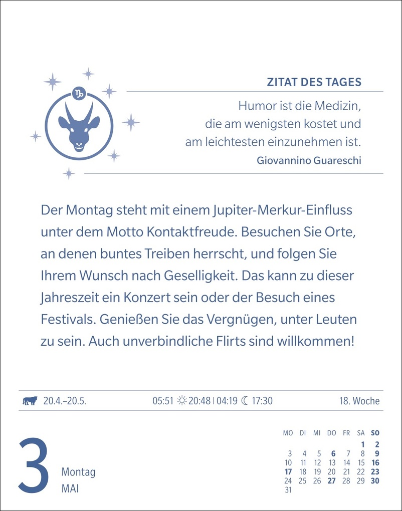 Weitere Ansicht: Steinbock Sternzeichenkalender 2027 - Tagesabreißkalender - Ihr Horoskop für jeden Tag | Robert Satorius
