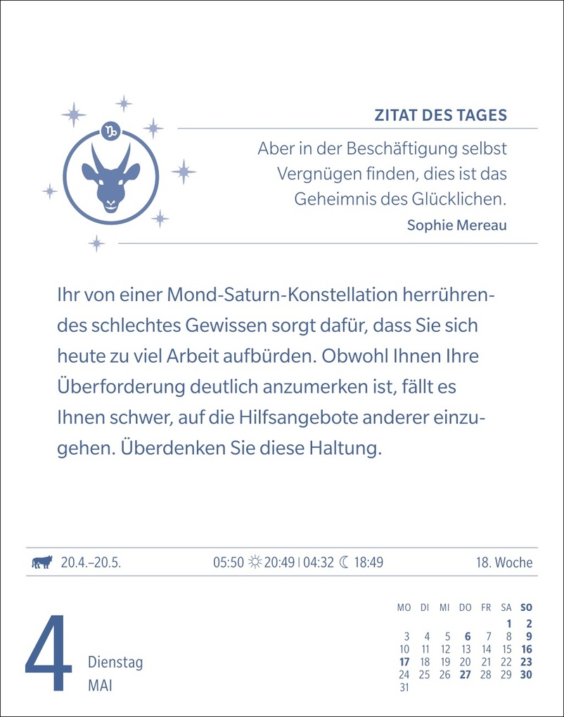 Weitere Ansicht: Steinbock Sternzeichenkalender 2027 - Tagesabreißkalender - Ihr Horoskop für jeden Tag | Robert Satorius